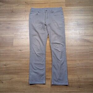 Stio Rivet Canvas Pants Mens 34R Gray Classic 5-Pocket Stretch Straight Leg
